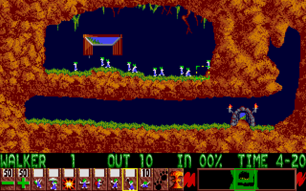 Lemmings - 1991, Amiga. Gra powstała na wszystkie ówczesne, liczące się platformy.