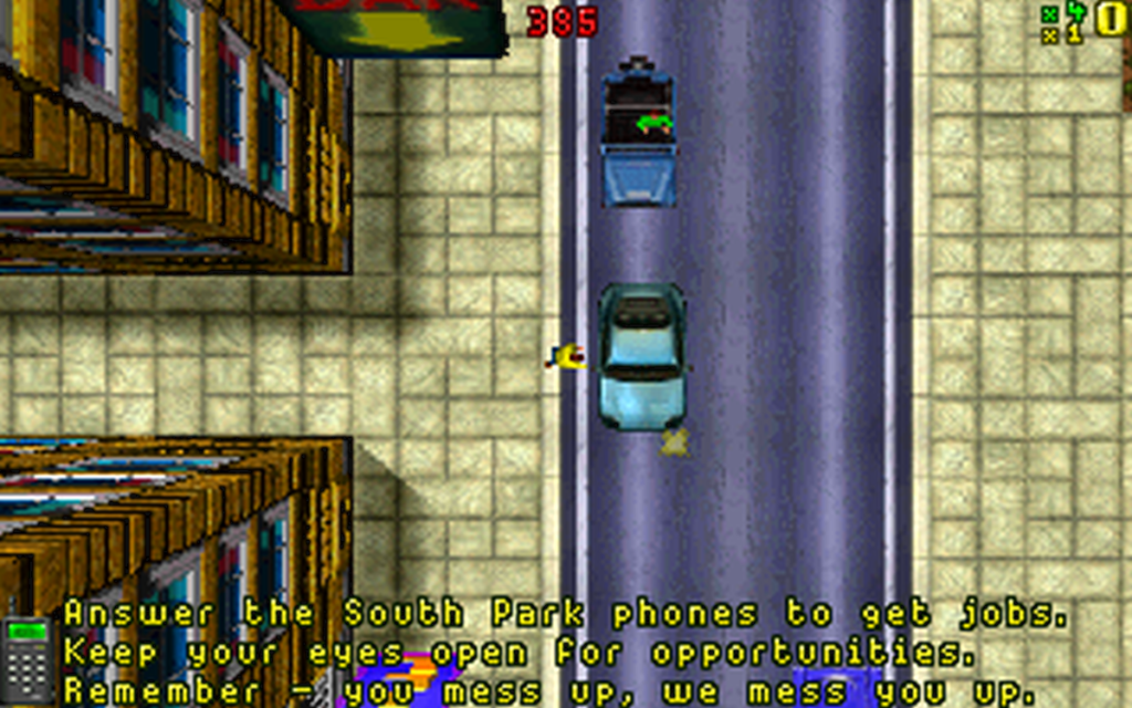 Grand Theft Auto - 1997, MS-DOS/Windows, GameBoy Color, PlayStation. Oryginalnie grę zrobiono na DOSa, potem ulepszoną wersję otrzymały komputery z Windowsem. Wersję na GameBoy Color, czy PlayStation zlecono innym studiom.